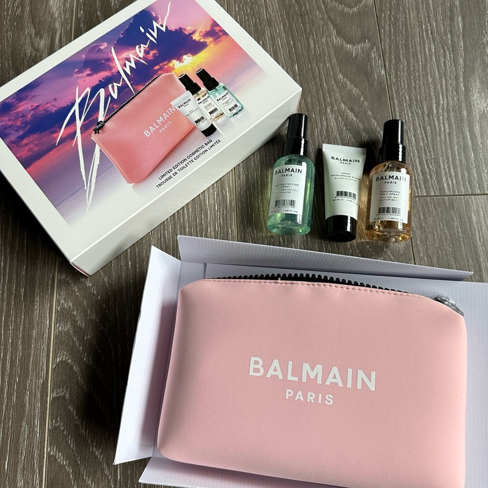 Balmain hair care set limited edition cosmetic bag